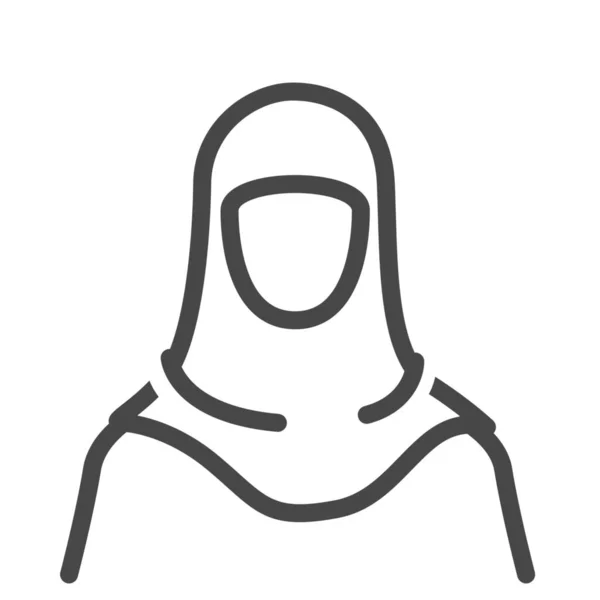 Иконка Хиджаба Стиле Абрис — стоковый вектор