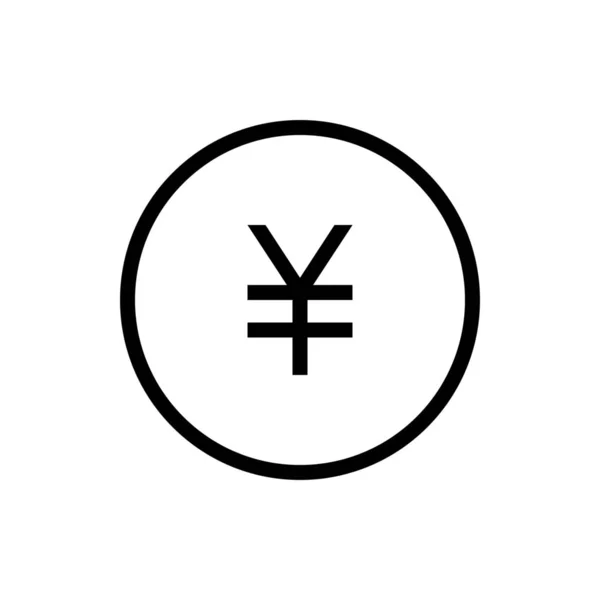 Ikona Monety Handlu Jen Stylu Zarys — Wektor stockowy