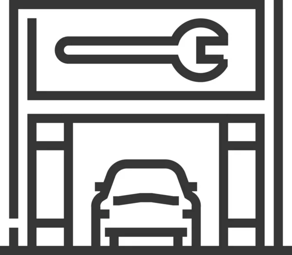 Versicherung Auto Service Auto Symbol Outline Stil — Stockvektor