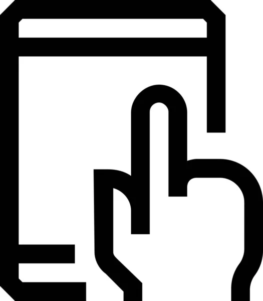 Рука Пальця Мобільна Іконка Стилі Контур — стоковий вектор