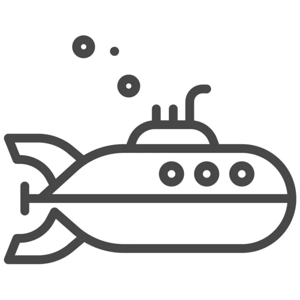 Military Submarine Transport Icon Outline Style — Stock Vector