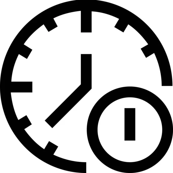 Reloj Despertador Icono Tiempo Estilo Del Esquema — Vector de stock