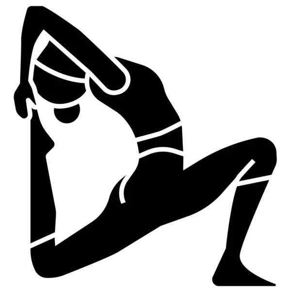 Fitness Pigeon Pose Icon Solid Style — Stock Vector