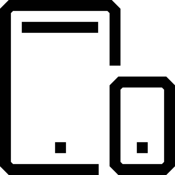 Mobiles Computer Desktop Symbol Outline Stil — Stockvektor