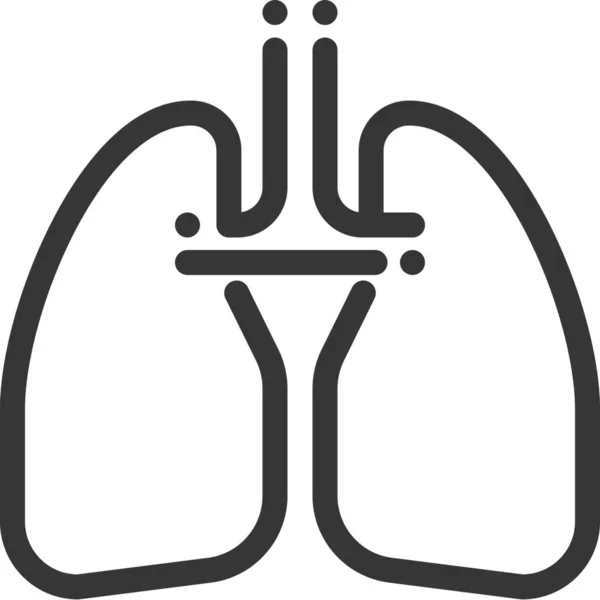 Icono Del Hospital Salud Respiratoria Estilo Esquema — Archivo Imágenes Vectoriales