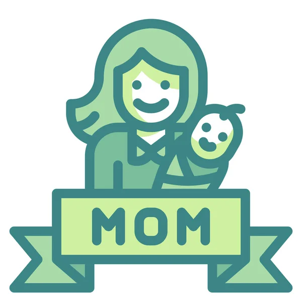 Mom Mother Icon Mother Father Day Category — Stock Vector