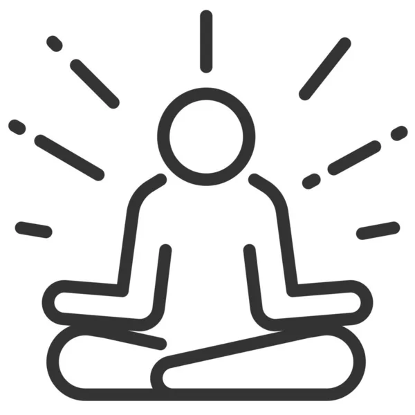 Human Meditation Moral Icon Outline Style — Stock Vector