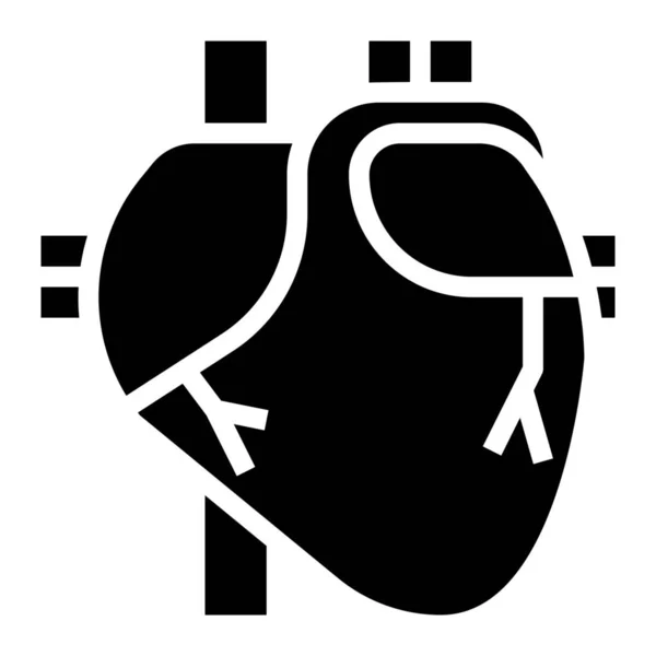 Körper Herz Ikone Soliden Stil — Stockvektor
