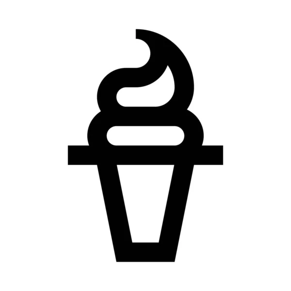 Zmrzlinový Dezert Sladká Ikona — Stockový vektor