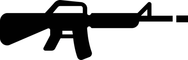 Pistola M16 Icono Militar Estilo Sólido — Vector de stock