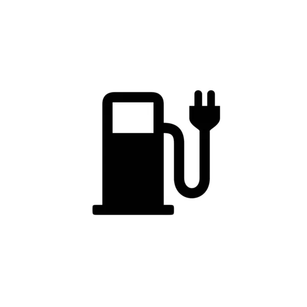 Icono Del Transporte Combustible Eléctrico Estilo Sólido — Archivo Imágenes Vectoriales