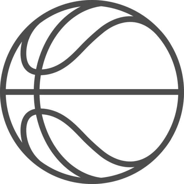アウトラインスタイルのボールバスケットボールのゲームアイコン — ストックベクタ
