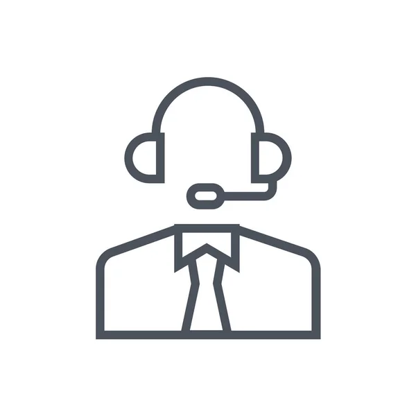 Ikona Telefonu Linii Pomocy Słuchawkowej Stylu Outline — Wektor stockowy