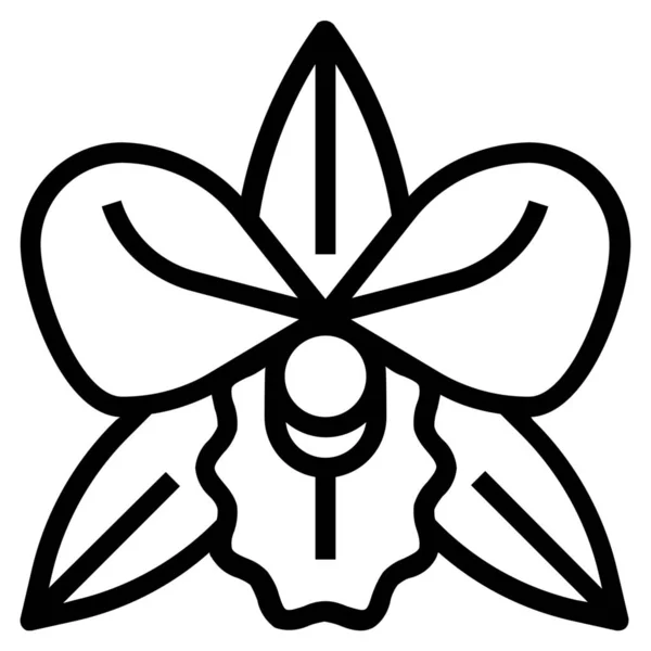 Λουλούδι Ορχιδέα Άρωμα Εικονίδιο Στυλ Περίγραμμα — Διανυσματικό Αρχείο