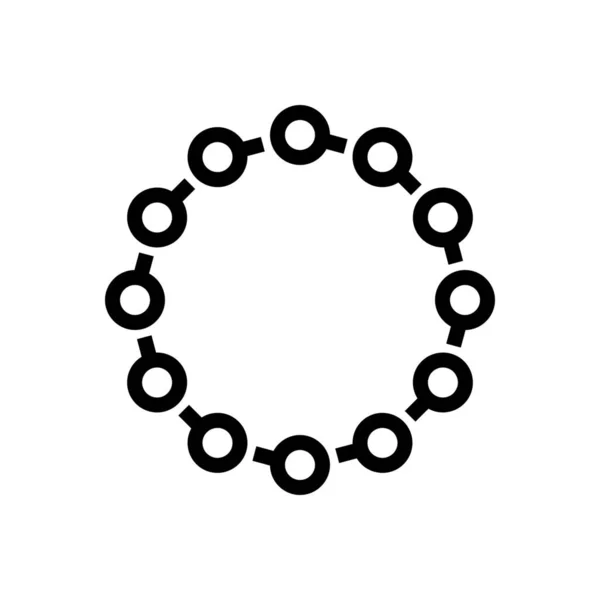 轮廓风格的链连接节点图标 — 图库矢量图片