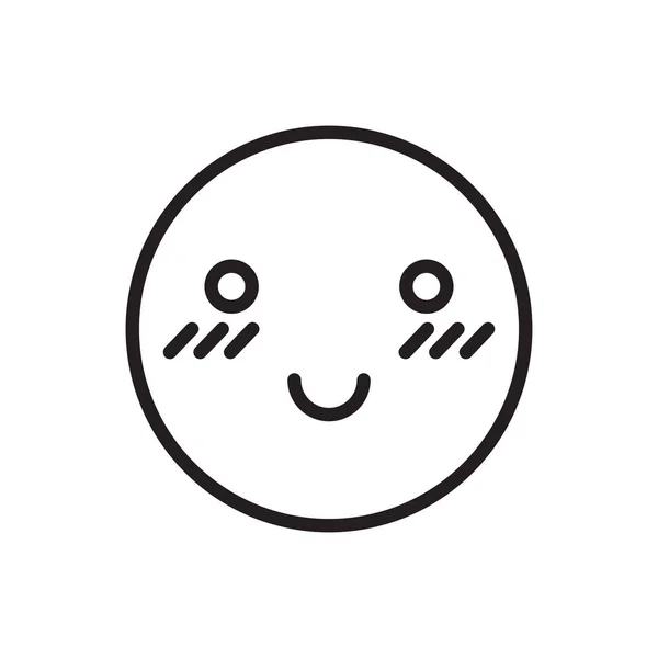 Emoticon Tímido Abashed Ícone Estilo Outline —  Vetores de Stock