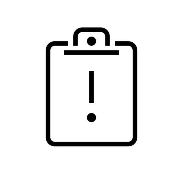 Attention Clipboard Exanguicon Outline Style — 스톡 벡터
