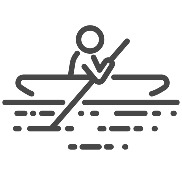 Actividad Canoa Canoas Icono Estilo Esquema — Vector de stock