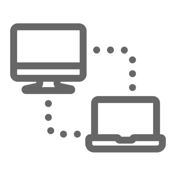 Иконка Ноутбука Данными Компьютера Стиле Outline — стоковый вектор