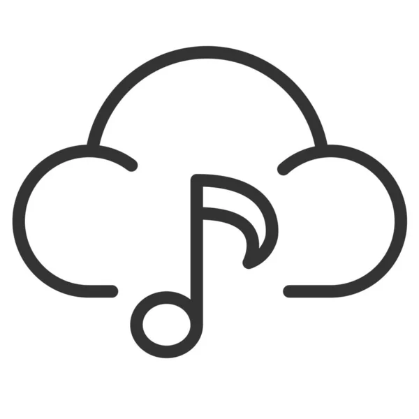 Иконка Облачной Музыки Приложения Стиле Outline — стоковый вектор
