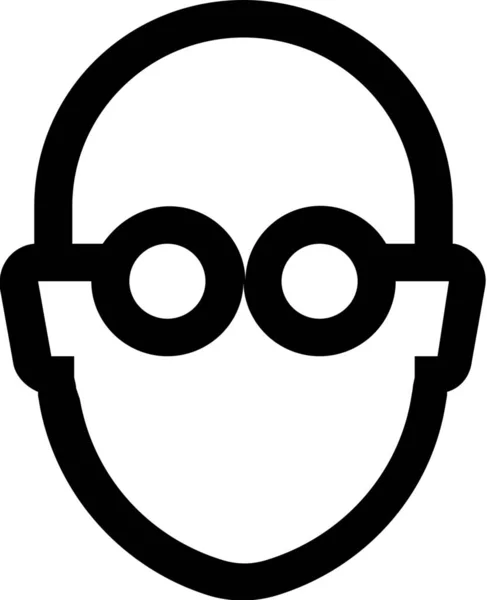 Avatar Kolega Brýle Ikona Stylu Osnovy — Stockový vektor