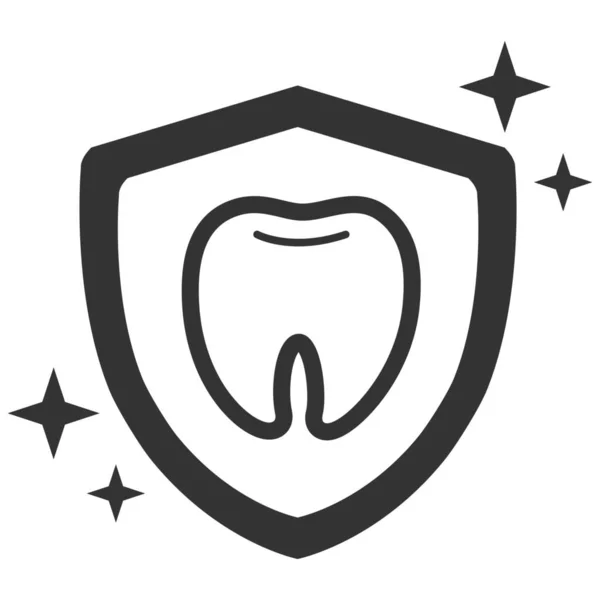 Protección Dental Proteger Icono Dental Estilo Sólido — Vector de stock