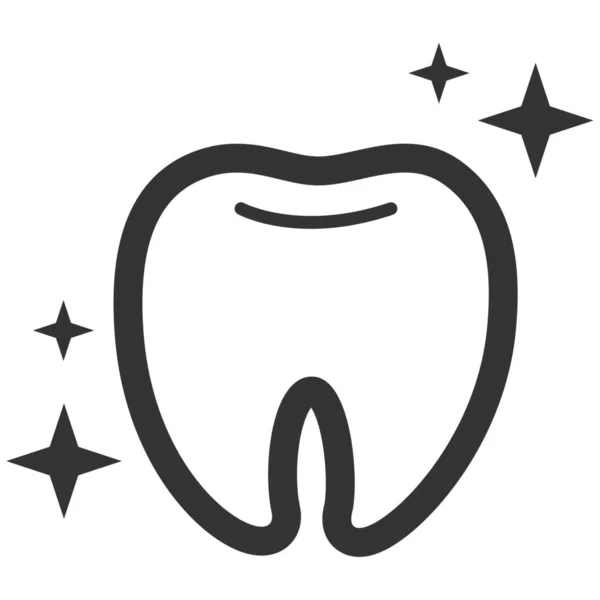 Diş Parlak Temiz Simgesi Katı Biçiminde — Stok Vektör