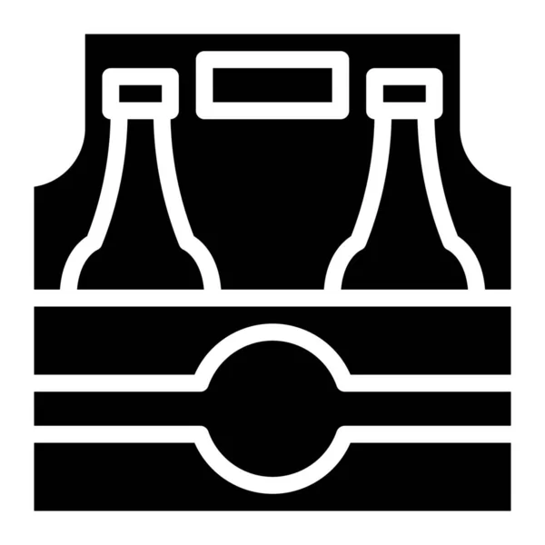 Ikona Opakowania Butelki Piwa Stylu Solid — Wektor stockowy