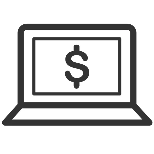 Annoncer Ecommerce Internet Banking Icône Dans Style Outline — Image vectorielle