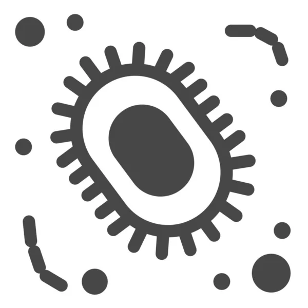 Bactérie Grippe Germes Icône Dans Style Solide — Image vectorielle