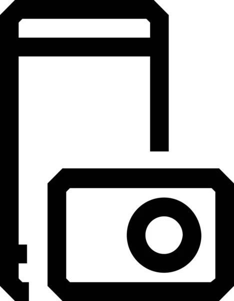 Icona Dell Immagine Del Cellulare Della Fotocamera Stile Outline — Vettoriale Stock