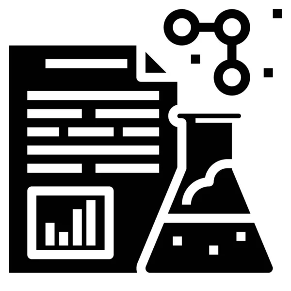 Chimie Icône Journal Expérimental Dans Style Solide — Image vectorielle