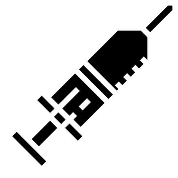 Einweg Hypodermal Injektionssymbol Solid Stil — Stockvektor