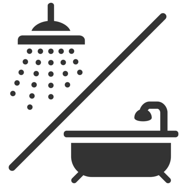 Bathroom Separate Shower Separate Shower Tub Icon Solid Style — Stock Vector