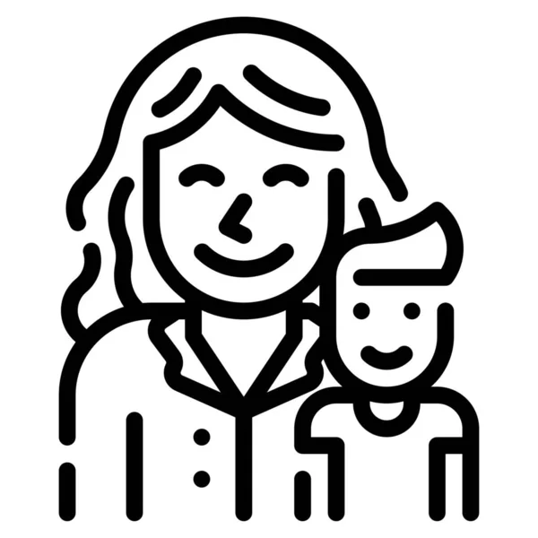 Bebé Niño Icono Niño Categoría Día Madre Del Padre — Vector de stock