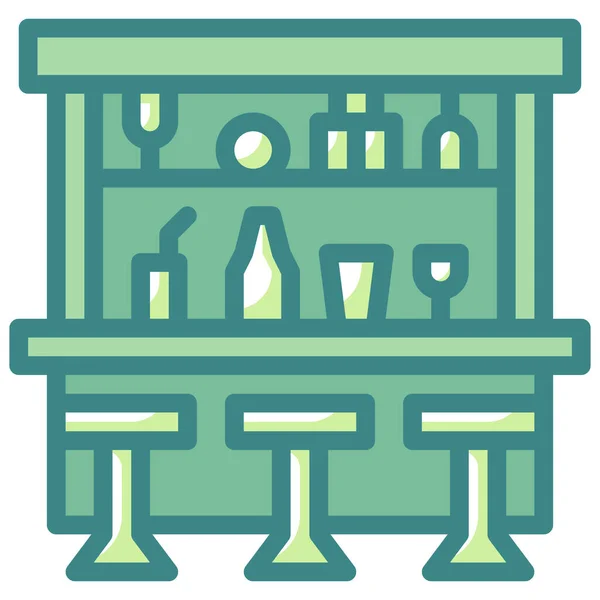 Bar Beverage Drink Icon Filled Outline Style — Stock Vector