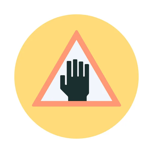 Beware Forbidden Area Stop Icon Badge Style — Stock Vector