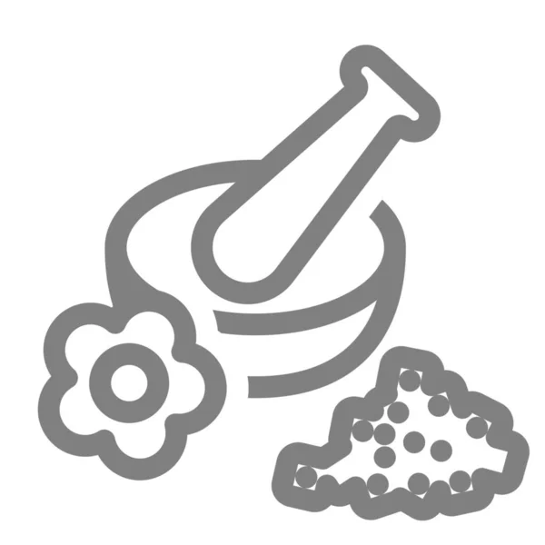 Icono Masaje Hierbas Aromáticas Estilo Esquema — Vector de stock