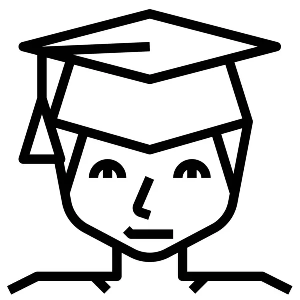 Bachelor Education Graduado Icono Estilo Esquema — Vector de stock