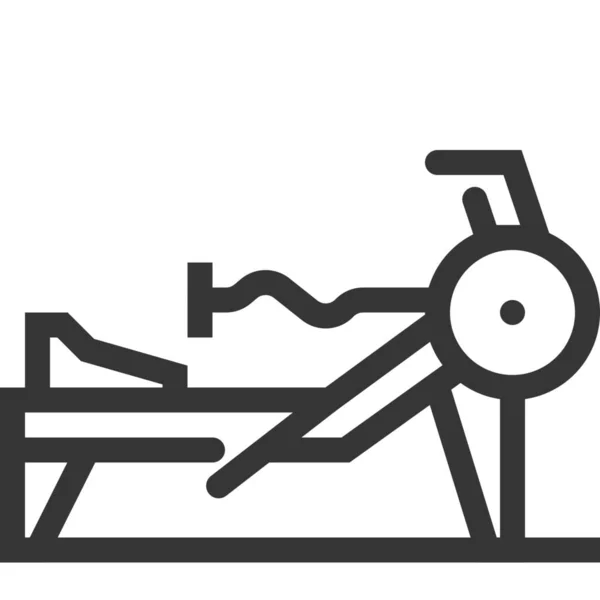 Bicicleta Icono Cardio Estilo Esquema — Archivo Imágenes Vectoriales