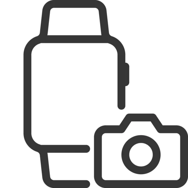 Κινητό Εικονίδιο Συσκευής Κάμερα Στυλ Περίγραμμα — Διανυσματικό Αρχείο