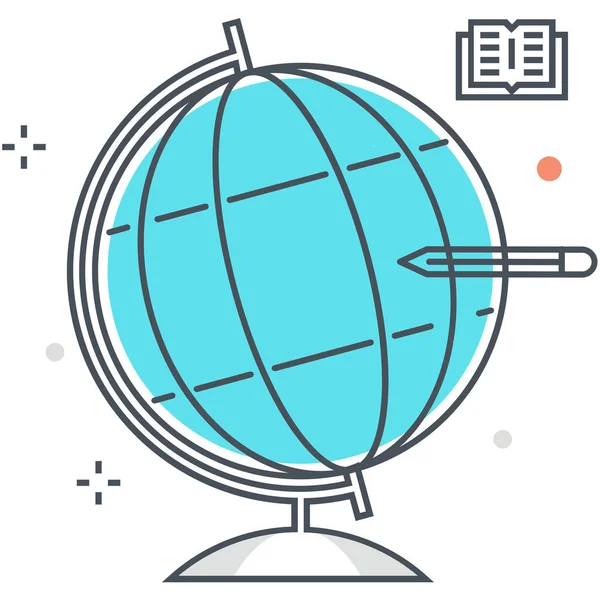 Earth Earth World Education Icon Outline Style — 스톡 벡터