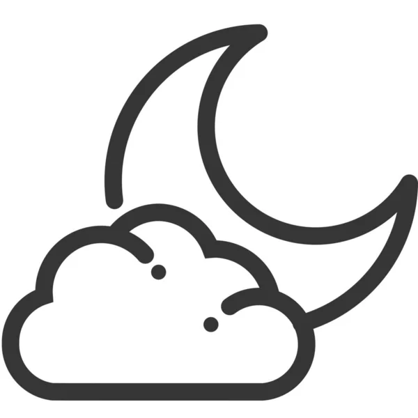 Icono Previsión Nube Fundida Estilo Esquema — Vector de stock