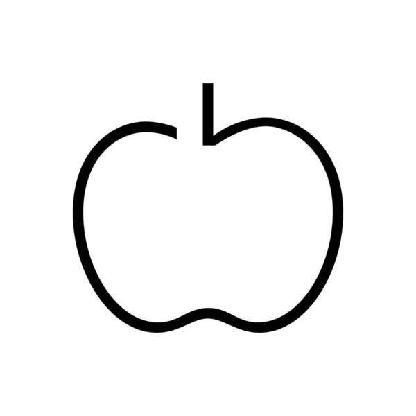 Manzana Fruta Icono Comida Estilo Del Esquema — Vector de stock