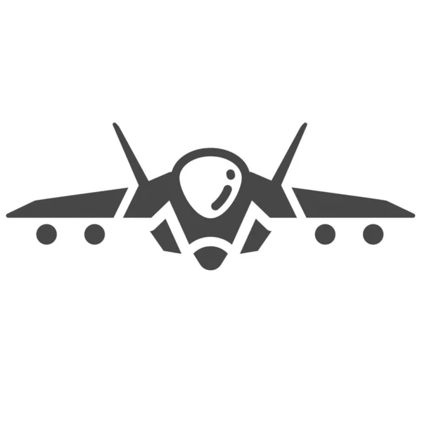 Avião Bombardeiro Avião Caça Ícone Estilo Sólido — Vetor de Stock