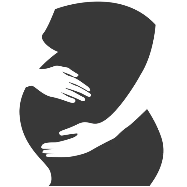 Icône Maternité Bébé Enceinte Dans Style Solide — Image vectorielle