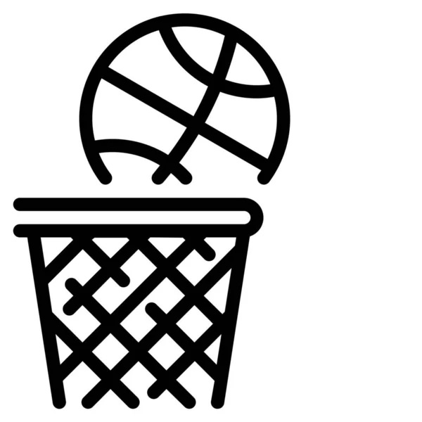 Bal Basketbal Wedstrijd Pictogram Grote Lijnen Stijl — Stockvector