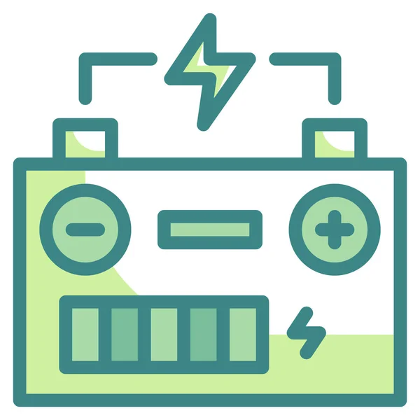 Batterij Elektronica Energie Icoon Gevulde Omtrek Stijl — Stockvector