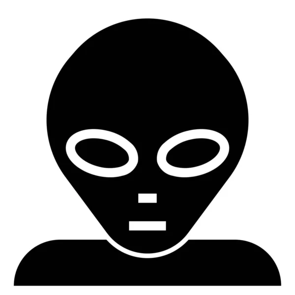 Icône Visage Avatar Extraterrestre Dans Style Solide — Image vectorielle