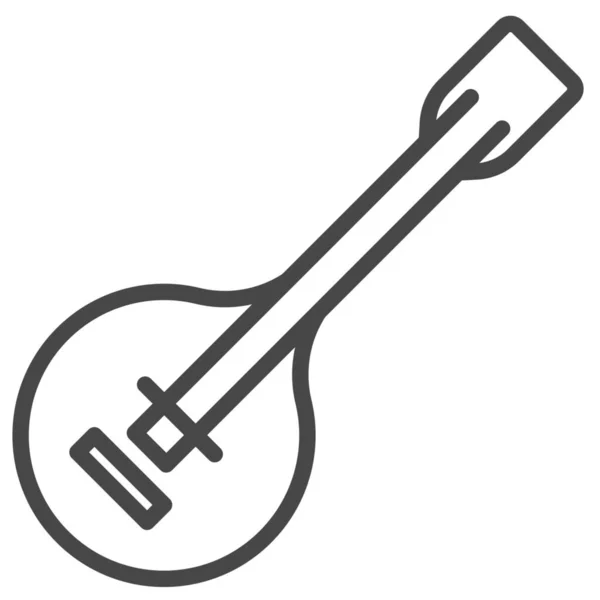 Bandolin Ikon Instrumen Musik Gitar Dalam Gaya Outline - Stok Vektor